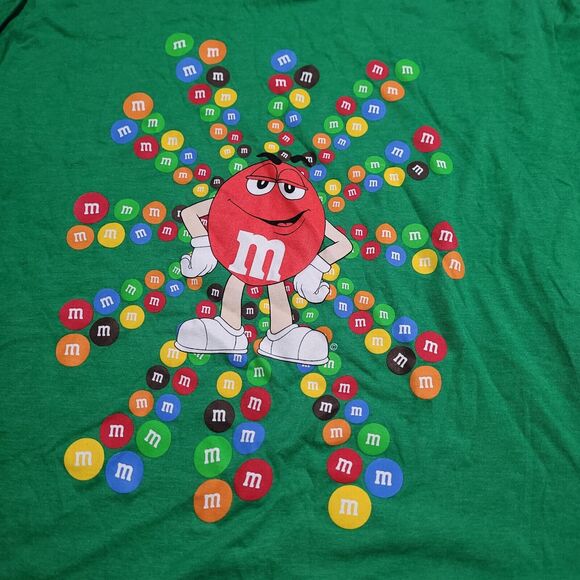M & M's Candy Color Burst 2015 Graphic Green T-Shirt 2X EUC Mars M&M's - Picture 5 of 6